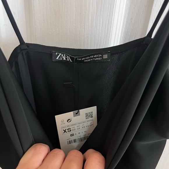 Zara Black Slip Dress Datenight DressOutfit Inspo - Picture 6 of 7